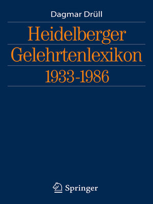 cover image of Heidelberger Gelehrtenlexikon 1933-1986